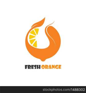 Fresh Orange fruit logo inspiration template icon illustration design