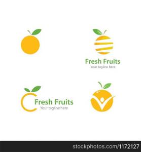 Fresh Orange fruits logo ilustration vector template