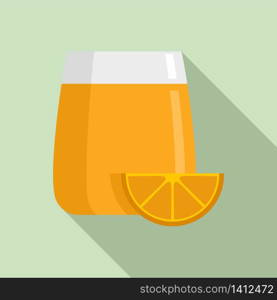 Fresh orange juice icon. Flat illustration of fresh orange juice vector icon for web design. Fresh orange juice icon, flat style