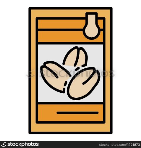 Fresh peanut icon. Outline fresh peanut vector icon color flat isolated on white. Fresh peanut icon color outline vector