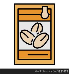 Fresh peanut icon. Outline fresh peanut vector icon color flat isolated on white. Fresh peanut icon color outline vector