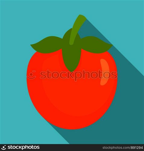 Fresh persimmon icon. Flat illustration of fresh persimmon vector icon for web design. Fresh persimmon icon, flat style