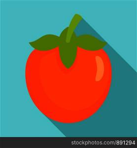 Fresh persimmon icon. Flat illustration of fresh persimmon vector icon for web design. Fresh persimmon icon, flat style