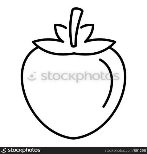 Fresh persimmon icon. Outline fresh persimmon vector icon for web design isolated on white background. Fresh persimmon icon, outline style