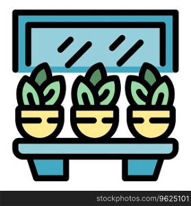 Fresh plant box icon outline vector. Summer home. Nature interior color flat. Fresh plant box icon vector flat