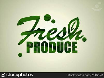 FRESH PRODUCE design. Natural Organic food concept, Eco Green Farm Product icon.