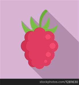 Fresh raspberry icon. Flat illustration of fresh raspberry vector icon for web design. Fresh raspberry icon, flat style