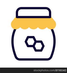 Fresh raw honey stored in sealed jar.