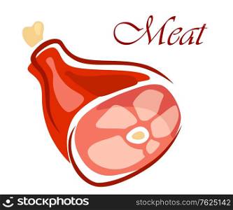 Fresh raw meat in cartoon style for design