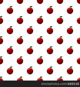 Fresh red apple pattern seamless repeat in cartoon style vector illustration. Fresh red apple pattern