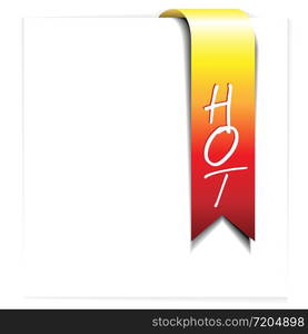 Fresh ribbon for hot item - bookmark on white background