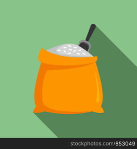 Fresh rice sack icon. Flat illustration of fresh rice sack vector icon for web design. Fresh rice sack icon, flat style