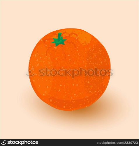 Fresh ripe orange. Flat orange fruit. Organic fruit. Vector illustration. Natural organic nutrition. Sweet food.. Fresh ripe orange. Flat orange fruit.