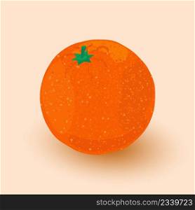 Fresh ripe orange. Flat orange fruit. Organic fruit. Vector illustration. Natural organic nutrition. Sweet food.. Fresh ripe orange. Flat orange fruit.