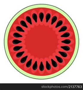 Fresh Ripe Watermelon Icon Isolated on White Background.. Fresh Ripe Watermelon Icon Isolated on White Background