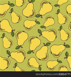 fresh seamless pattern with pears, vector format