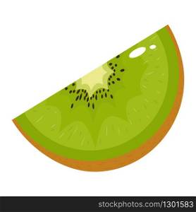 Fresh slice kiwi fruit isolated on white background. Summer fruits for healthy lifestyle. Organic fruit. Cartoon style. Vector illustration for any design.