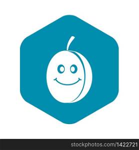Fresh smiling plum icon in simple style isolated vector illustration. Fresh smiling plum icon simple