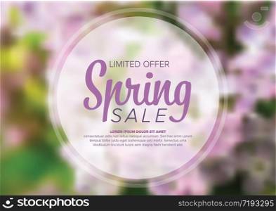 Fresh spring abstract floral sale flyer with place for your text