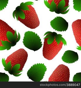 Fresh strawberry seamless pattern. EPS 10 vector illustration with transparency.