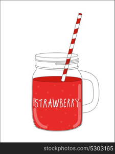 Fresh Strawberry Smoothie. Healthy Food. Vector Illustration EPS10. Fresh Strawberry Smoothie. Healthy Food. Vector Illustration