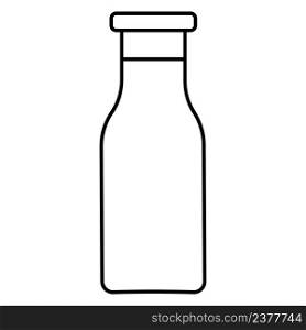 Fresh un pasteurized cow milk bottle icon milk bottle simple icon