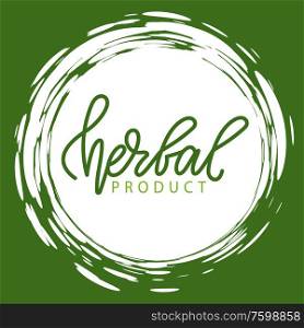 Fresh vegan food label, green poster natural and herbal product, 100 percent organic, healthy product, set of emblem, market sticker vector. Menu logo on white abstract watercolor lable. Natural Product, Vegan Food, Sticker Set Vector