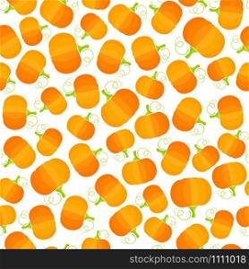 Fresh vegetable seamless pattern. Modern texture background design with abstract ordered pumpkin or squash vegetables in natural orange and yellow colors. Cute vector illustration for wrapping paper. Orange pumpkin fresh vegetable seamless pattern