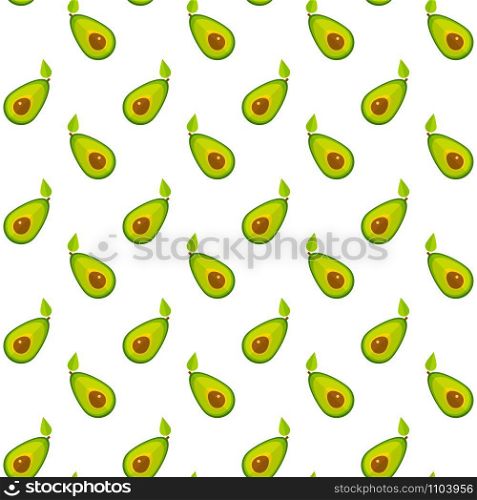 Fresh vegetable seamless pattern. Trendy food design background in modern green colors with avocado or alligator pear vegetables. Cute vector illustration for healthy diet decor or vintage wallpaper. Green avocado flat vegetable seamless pattern