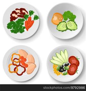 Fresh vegetables on plate. Paprika, carrots, radishes, lettuce and artichoke platter. Healthy dish of fresh food. Dish for restaurant, dishware with food. Assorted fresh natural vegetables on plate. Assorted fresh natural vegetables on plate. Paprika, carrots, radishes, lettuce and artichoke dish