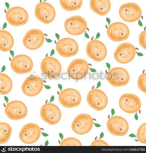 fresh watercolor seamless pattern with apricots, vector format