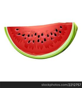 Fresh watermelon piece icon cartoon vector. Summer fruit. Food tropical. Fresh watermelon piece icon cartoon vector. Summer fruit