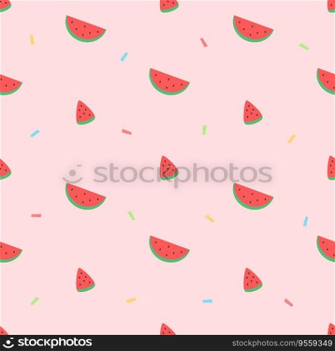 fresh watermelon slice seamless pattern
