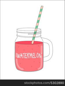 Fresh Watermelon Smoothie. Healthy Food. Vector Illustration EPS10. Fresh Watermelon Smoothie. Healthy Food. Vector Illustration