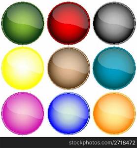 fresh web buttons isolated on white background, abstract art illustration