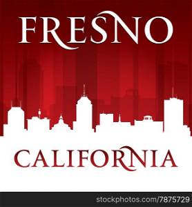 Fresno California city skyline silhouette. Vector illustration