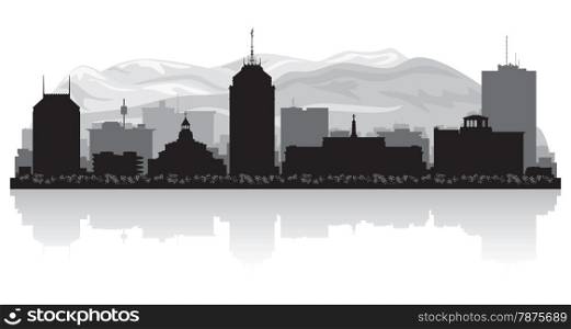 Fresno California city skyline vector silhouette illustration