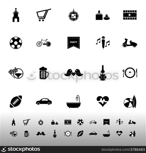 Friday and weekend icons on white background, stock vector