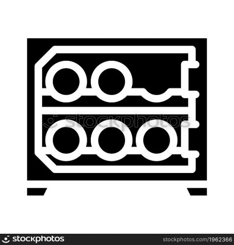fridge for wine glyph icon vector. fridge for wine sign. isolated contour symbol black illustration. fridge for wine glyph icon vector illustration