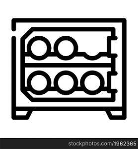 fridge for wine line icon vector. fridge for wine sign. isolated contour symbol black illustration. fridge for wine line icon vector illustration