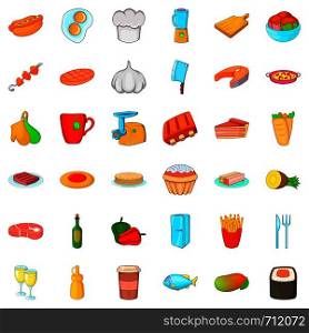 Fridge icons set. Cartoon style of 36 fridge vector icons for web isolated on white background. Fridge icons set, cartoon style