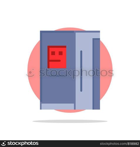 Fridge, Refrigerator, Cooling, Freezer Abstract Circle Background Flat color Icon