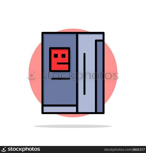 Fridge, Refrigerator, Cooling, Freezer Abstract Circle Background Flat color Icon