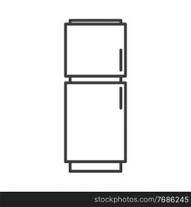 Fridge. Simple food icon in trendy line style isolated on white background for web apps and mobile concept. Vector Illustration. EPS10. Fridge. Simple food icon in trendy line style isolated on white background for web apps and mobile concept. Vector Illustration