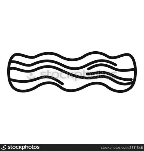 Fried bacon icon outline vector. Meat crispy. Cooked food. Fried bacon icon outline vector. Meat crispy