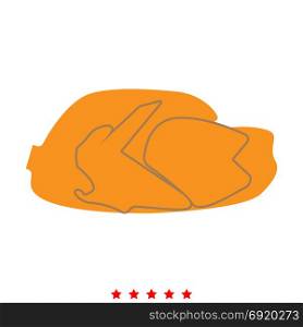 Fried chicken dish icon . Flat style. Fried chicken dish icon . It is flat style