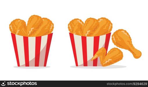 fried chicken fast food vector illustration