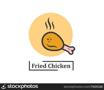 fried chicken icon logo illustration vector
