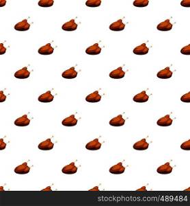 Fried chicken pattern seamless repeat in cartoon style vector illustration. Fried chicken pattern