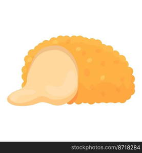 Fried croquette icon cartoon vector. Food snack. Dish potato. Fried croquette icon cartoon vector. Food snack